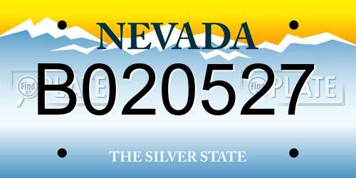 B020527 Nevada License Plate