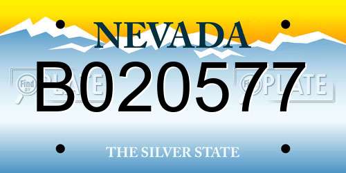 B020577 Nevada License Plate
