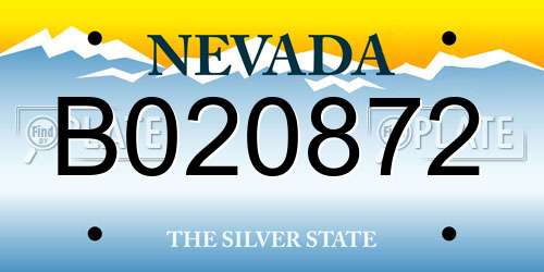B020872 Nevada License Plate