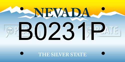 B0231P Nevada License Plate