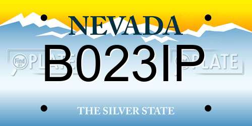 B023IP Nevada License Plate