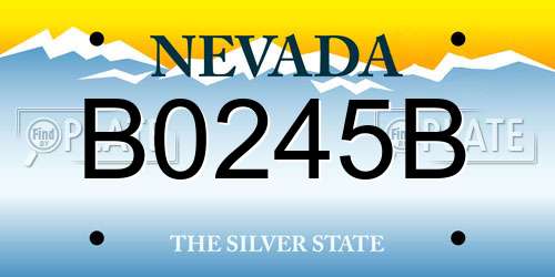 B0245B Nevada License Plate