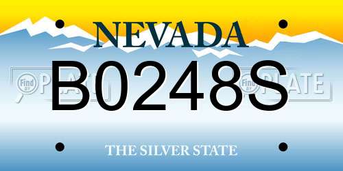 B0248S Nevada License Plate