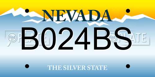 B024BS Nevada License Plate