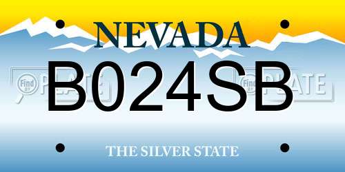 B024SB Nevada License Plate