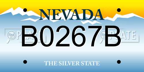 B0267B Nevada License Plate