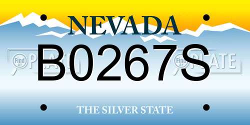 B0267S Nevada License Plate