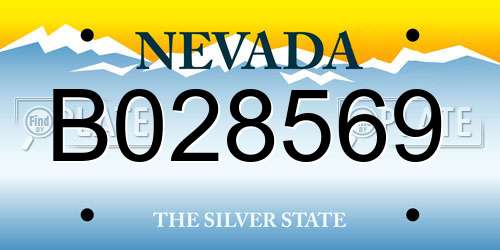 B028569 Nevada License Plate