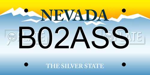 B02ASS Nevada License Plate