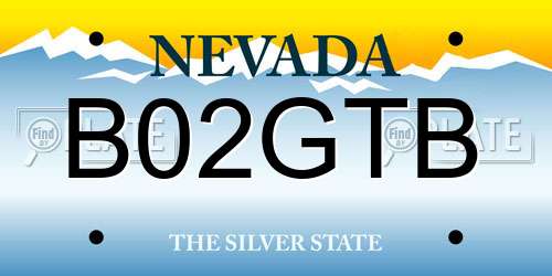 B02GTB Nevada License Plate