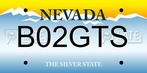 B02GTS Nevada License Plate