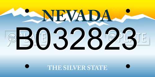 B032823 Nevada License Plate