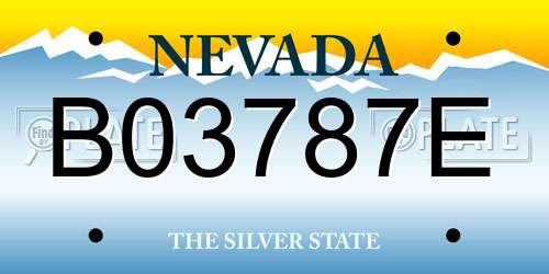 B03787E Nevada License Plate