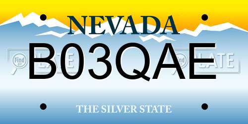 B03QAE Nevada License Plate
