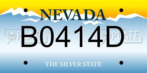 B0414D Nevada License Plate
