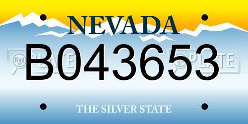 B043653 Nevada License Plate