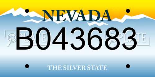 B043683 Nevada License Plate