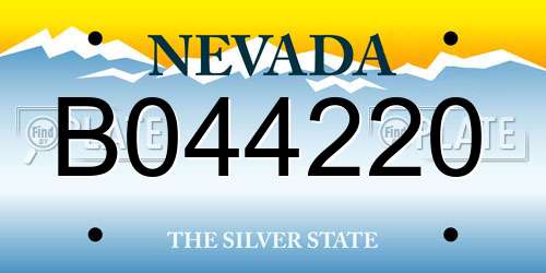 B044220 Nevada License Plate
