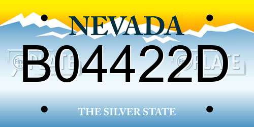 B04422D Nevada License Plate