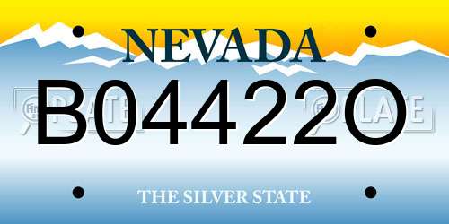 B04422O Nevada License Plate