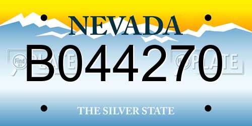 B044270 Nevada License Plate