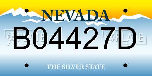 B04427D Nevada License Plate