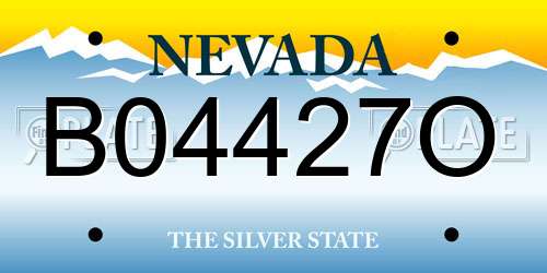 B04427O Nevada License Plate