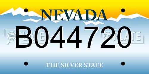 B044720 Nevada License Plate