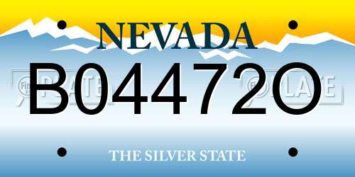 B04472O Nevada License Plate