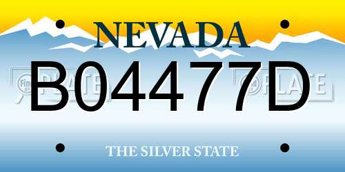 B04477D Nevada License Plate
