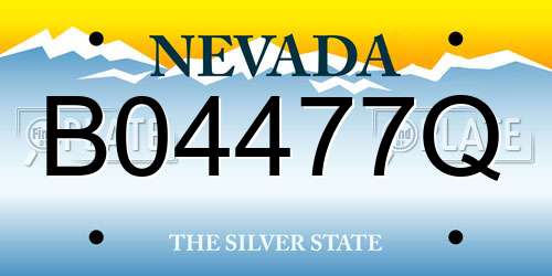 B04477Q Nevada License Plate