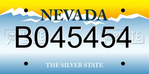 B045454 Nevada License Plate