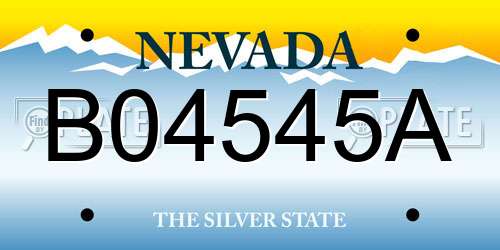 B04545A Nevada License Plate