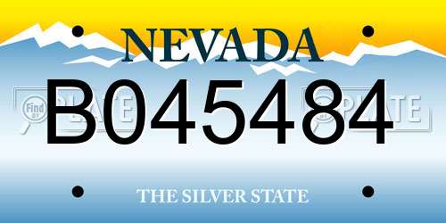 B045484 Nevada License Plate