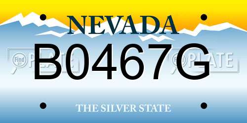 B0467G Nevada License Plate
