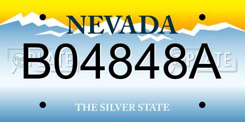 B04848A Nevada License Plate