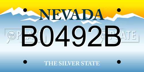 B0492B Nevada License Plate