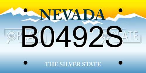 B0492S Nevada License Plate