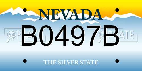 B0497B Nevada License Plate