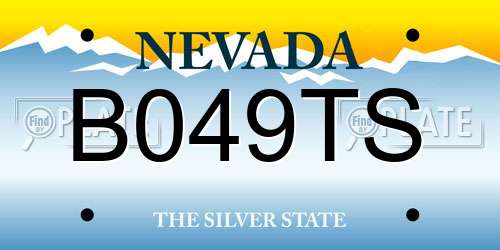 B049TS Nevada License Plate