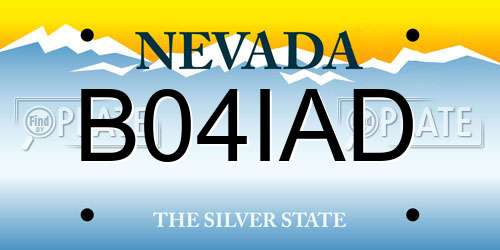 B04IAD Nevada License Plate
