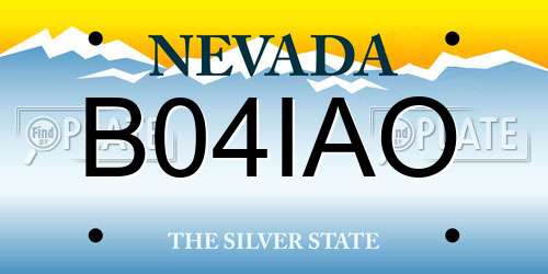 B04IAO Nevada License Plate