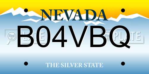 B04VBQ Nevada License Plate