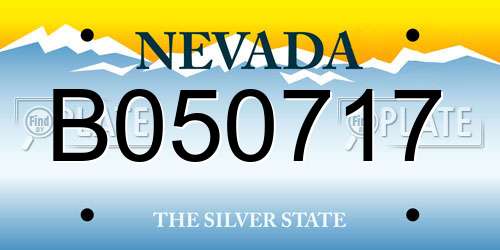 B050717 Nevada License Plate
