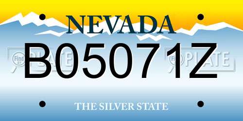 B05071Z Nevada License Plate