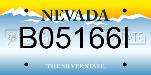 B05166I Nevada License Plate