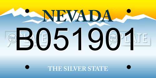 B051901 Nevada License Plate