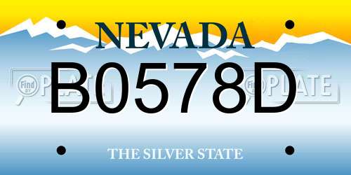 B0578D Nevada License Plate