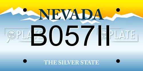 B057II Nevada License Plate