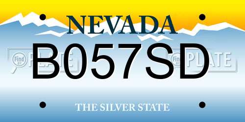 B057SD Nevada License Plate